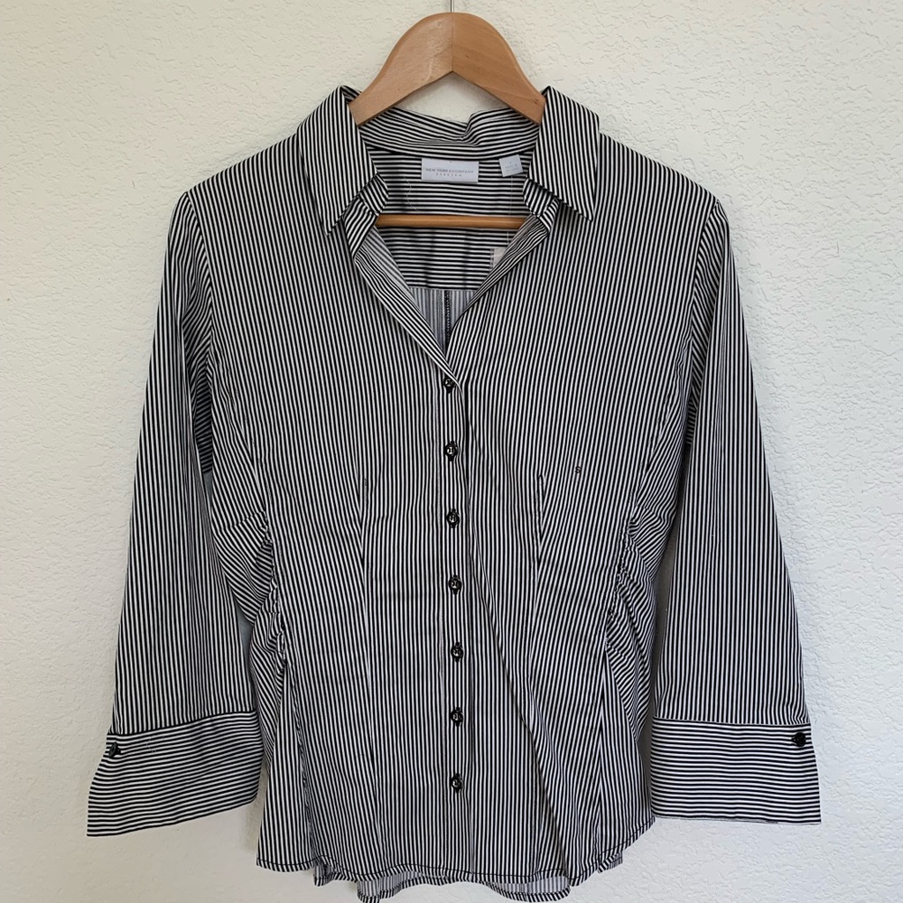 New York & Company Button Down Stripes